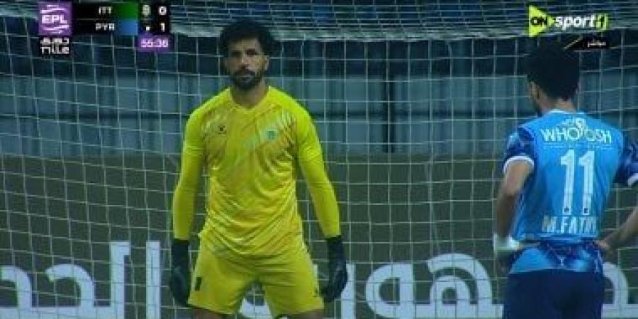 مصطفى فتحى يضيف الهدف الثانى لبيراميدز أمام الاتحاد السكندرى من ركلة جزاء